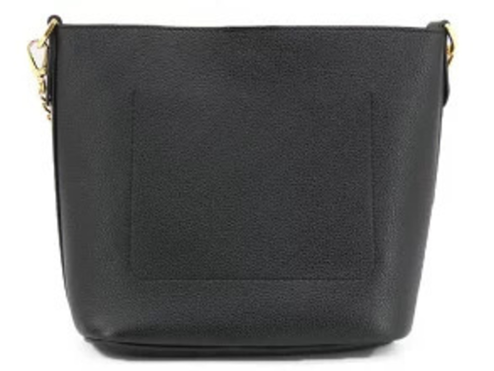 Louis Vuitton Bucket Lock Walk Leather Black Bag Chain Shoulder Calf Black